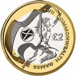 2002 Commonwealth Games £2 Coin - Scotland Flag Variation